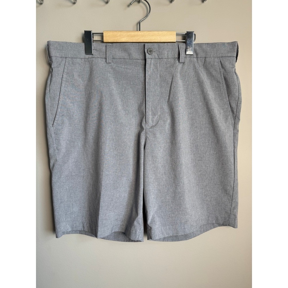 PGA Tour Mens Gray Flat Front Golf Shorts 38 Golfing Athletic Preppy Performance
